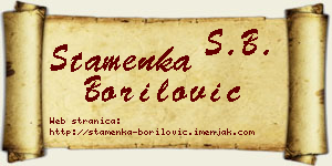 Stamenka Borilović vizit kartica